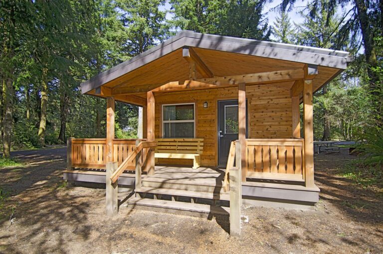 A cabin rental at Fort Stevens State Park near Astoria Oregon