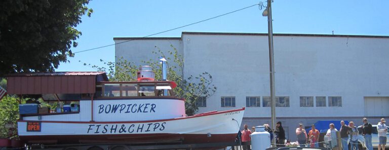 Bowpickers Fish n Chips served out of a boat Astoria Oregon Coast