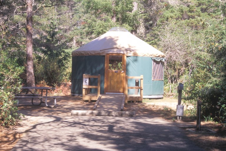 A yurt at William M. Tugman State Park near Reedsport, Oregon