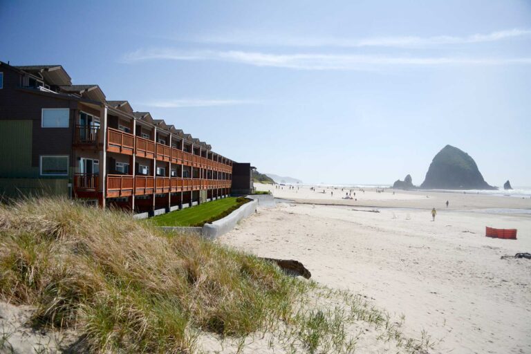 Surfsand Resort on the oceanfront in Cannon Beach, Oregon, USA