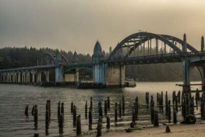 The Siuslaw River Bridge in Florence, Oregon Coast