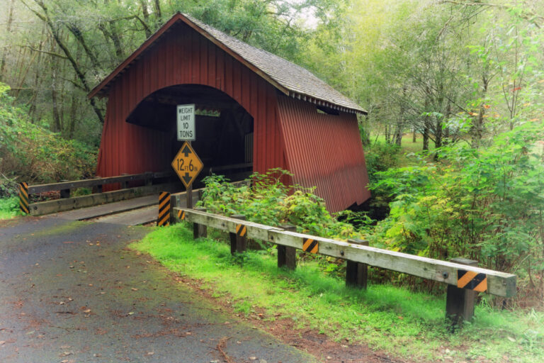 The Yachats River North Fork covered bridge in Oregon