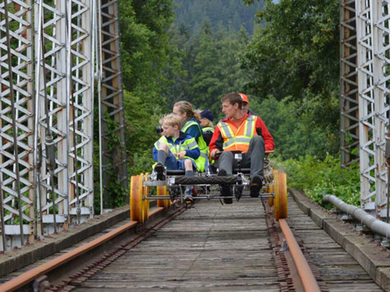 Pedal the railroad on a 4-seat quadricycle for a tour of the Tillamook Coast in Oregon