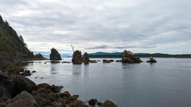 The Three Graces rock formation near Garibaldi on the Oregon Coast