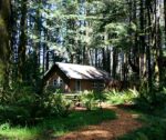 Wildspring Guest Habitat in Port Orford, Oregon is an award-winning eco-hotel offering forested cabins near the ocean.