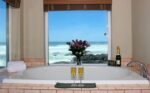 Overleaf Lodge and Spa hot tub room with a view in Yachats, Oregon