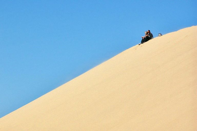 Sitting high up on a sand dune in the Oregon Dunes National Recreation Area