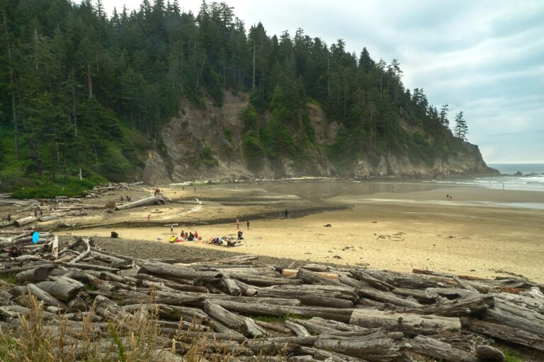 Visitors enjoy the beach at Oswald West State Park on the northern Oregon Coast
