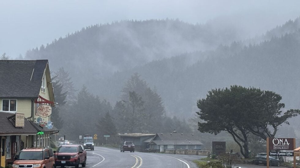 The town of Yachats, Oregon on the central Oregon Coast.
